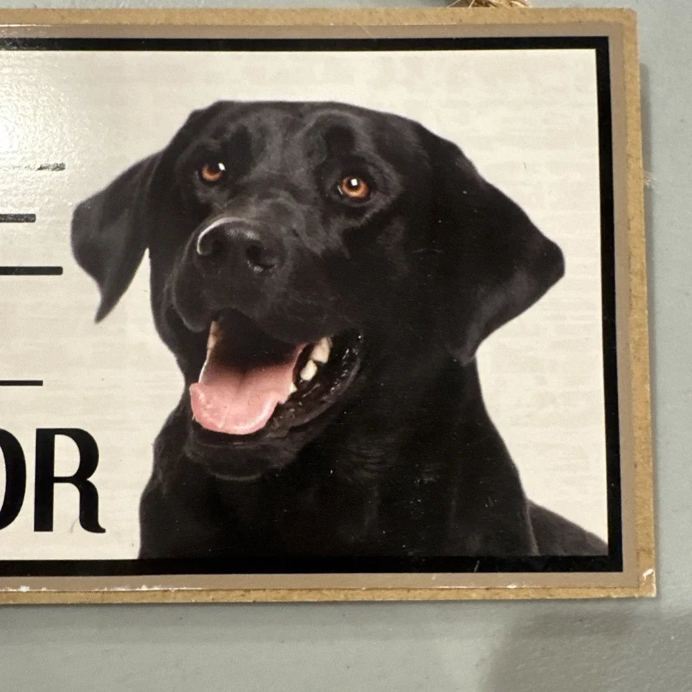 Imagine This Wood Sign for Black Lab Dog Breeds EUC Rope String